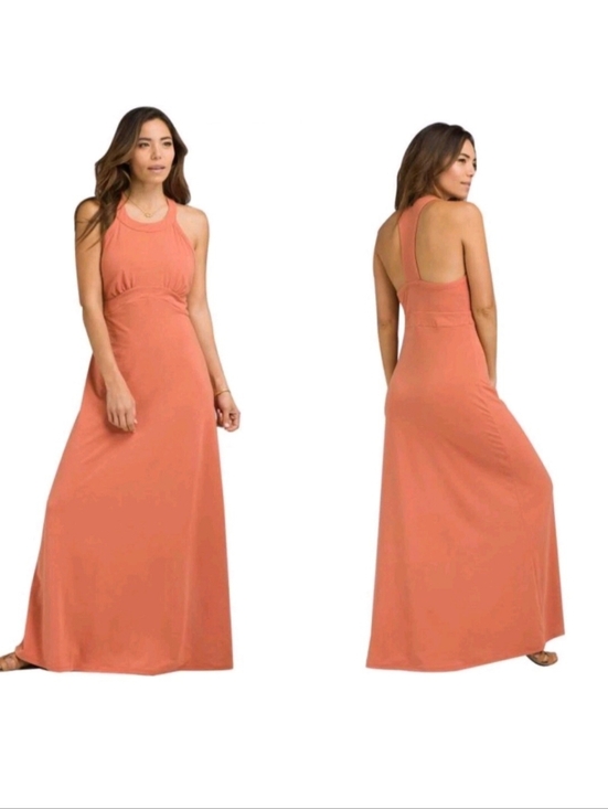 Prana Dresses & Skirts - Prana Women's Peach Color Calexico Scoop-Neck Solid Shelf Bra Maxi Dress Small